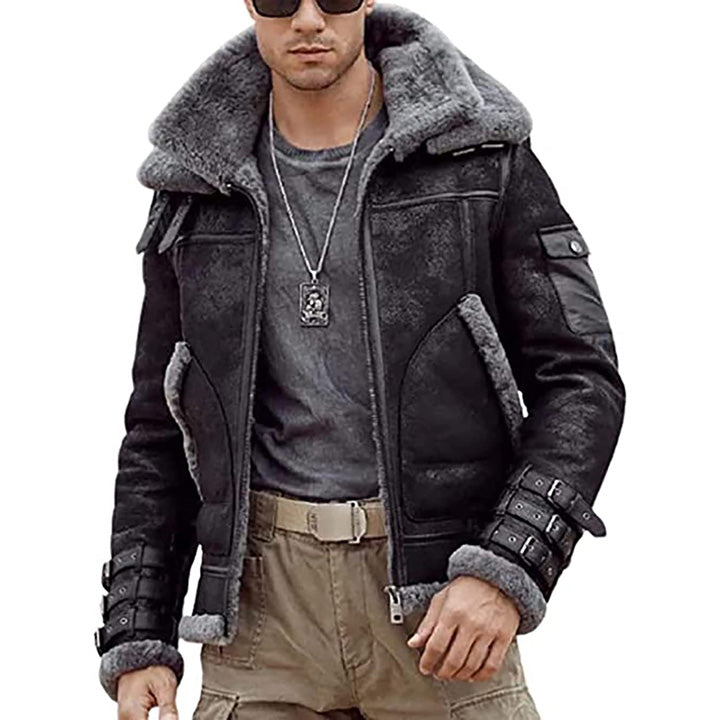 Men's B3 RAF Aviator Bomber Shearling Leather Jacket - AMSEL LEATHERS