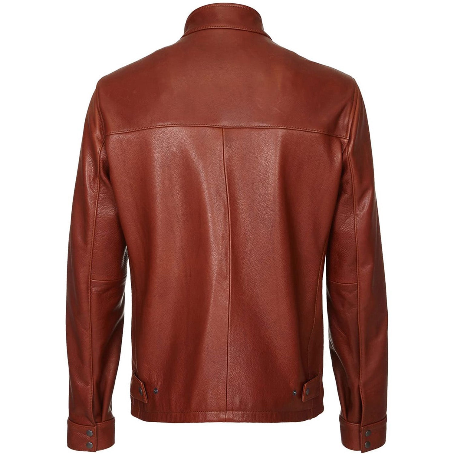 Men's Dark Brown Plain Biker Cafe Racer Jacket - AMSEL LEATHERS