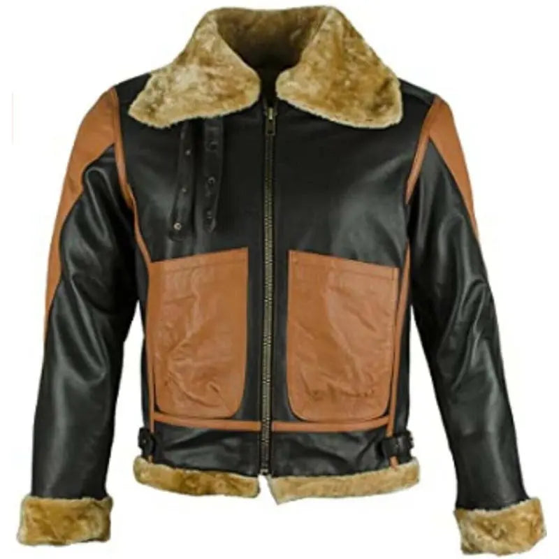 Men's Faux Shearling Bomber Jacket Amsel Leathers