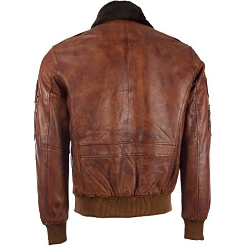 Men's Genuine Leather Aviator Pilot Bomber Jacket - AMSEL LEATHERS