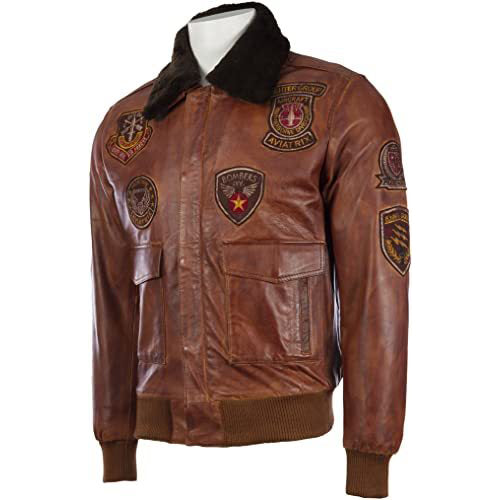 Men's Genuine Leather Aviator Pilot Bomber Jacket - AMSEL LEATHERS