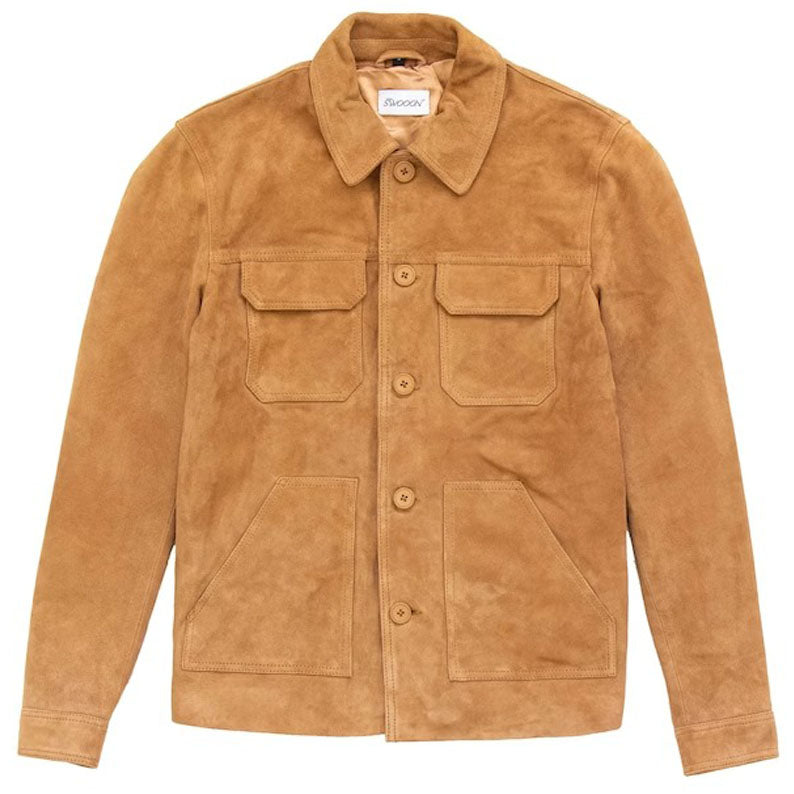 Men's Genuine Suede Leather Trucker Jacket - AMSEL LEATHERS