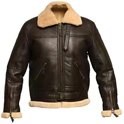 Men's Shearling Sheepskin Leather Flying Aviator Jacket - AMSEL LEATHERS