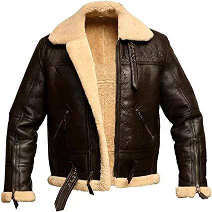 Men's Shearling Sheepskin Leather Flying Aviator Jacket - AMSEL LEATHERS