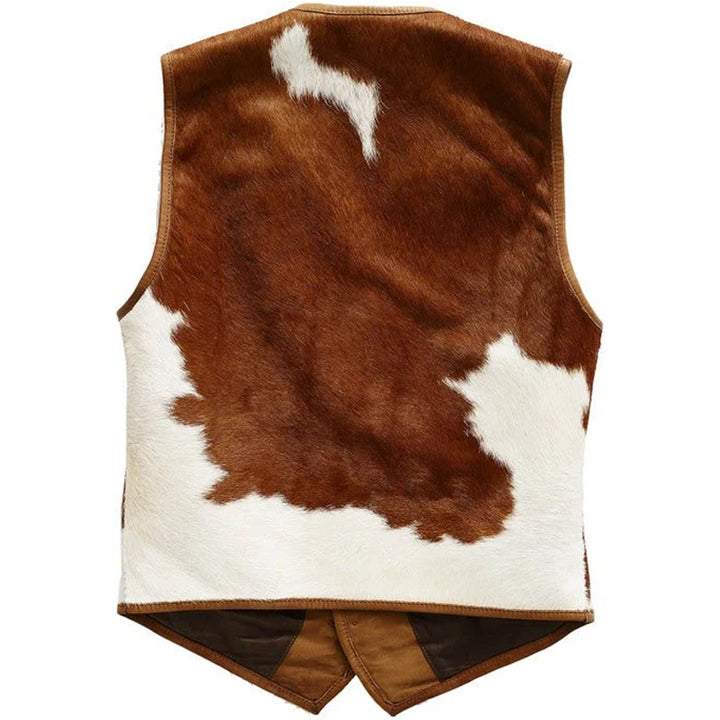 Men's Vintage Brown Leather Vest - AMSEL LEATHERS