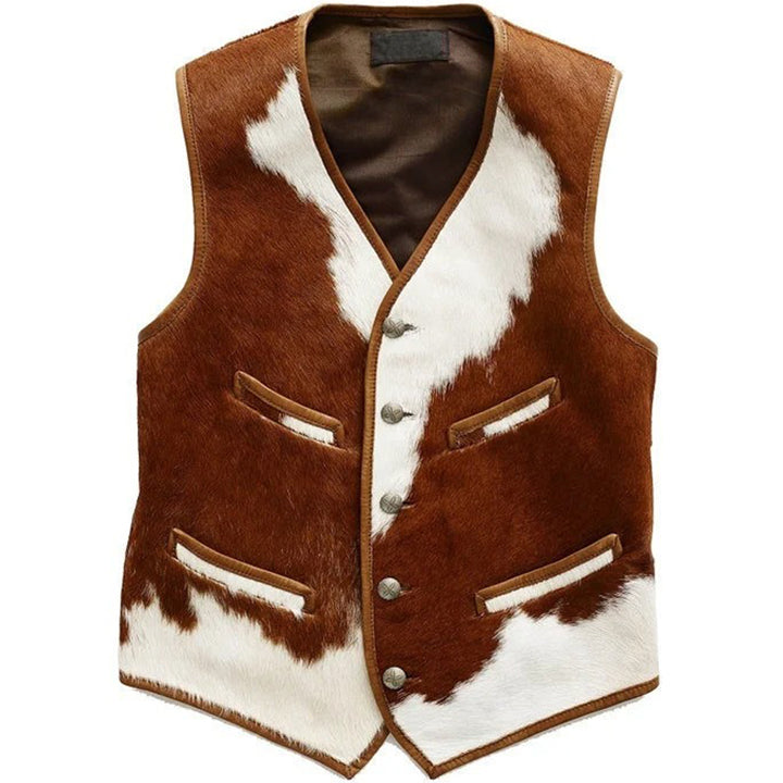 Men's Vintage Brown Leather Vest - AMSEL LEATHERS