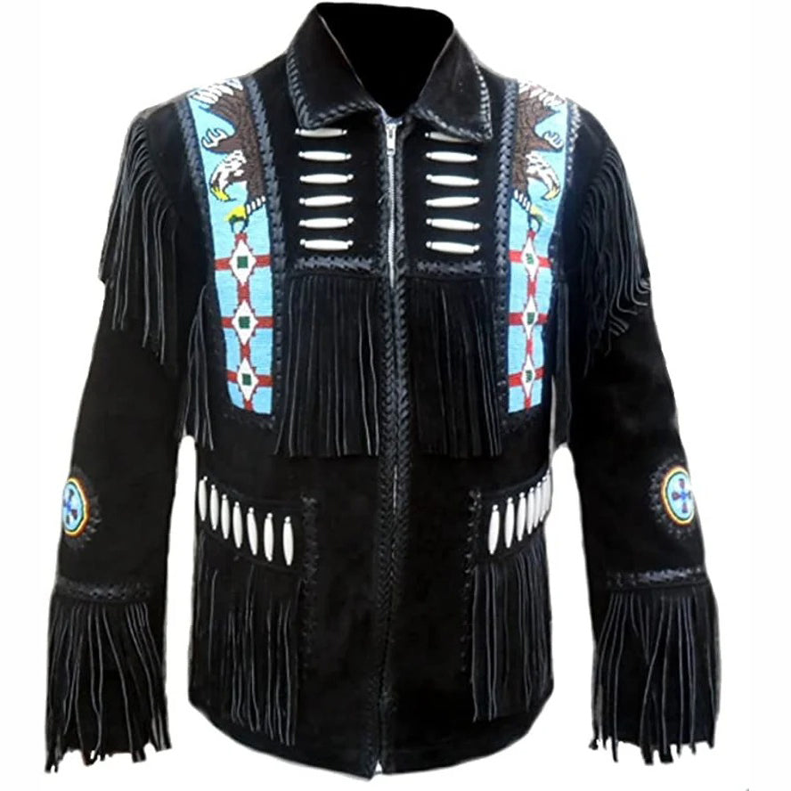 Men's Western Cowboy Leather Jacket - AMSEL LEATHERS