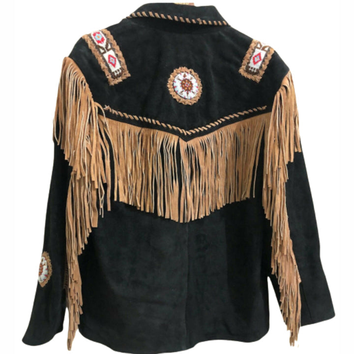 Men's Western Leather Jacket with Fringe - AMSEL LEATHERS