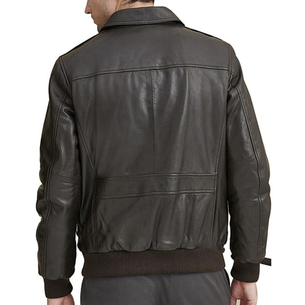 Men's Brown A-2 Flight Aviator Jacket - AMSEL LEATHERS