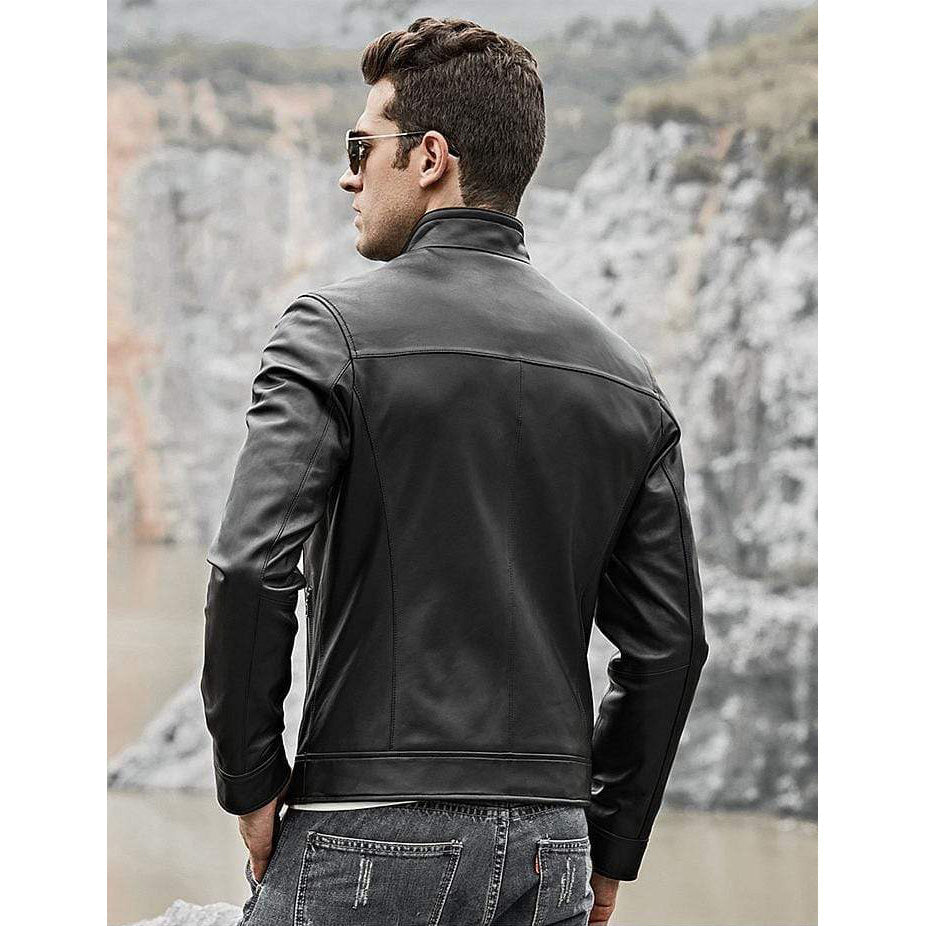 Men's Classic Motorcycle Leather Jacket - AMSEL LEATHERS