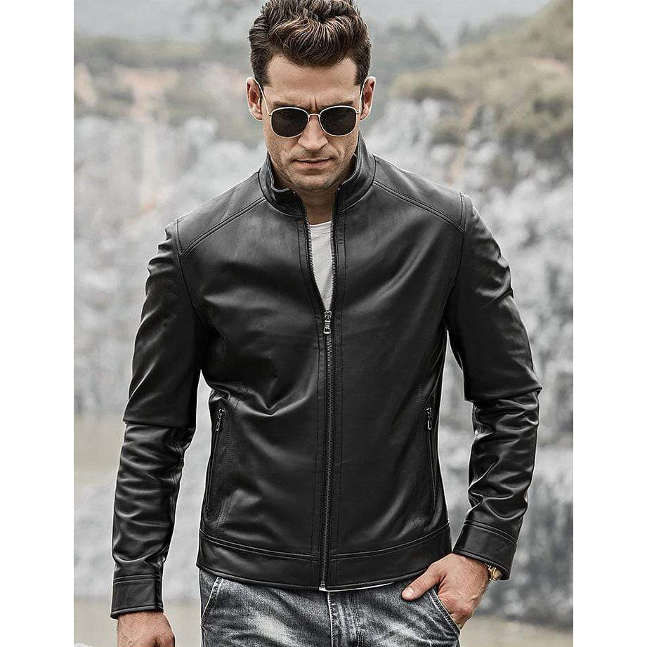 Men's Classic Motorcycle Leather Jacket - AMSEL LEATHERS