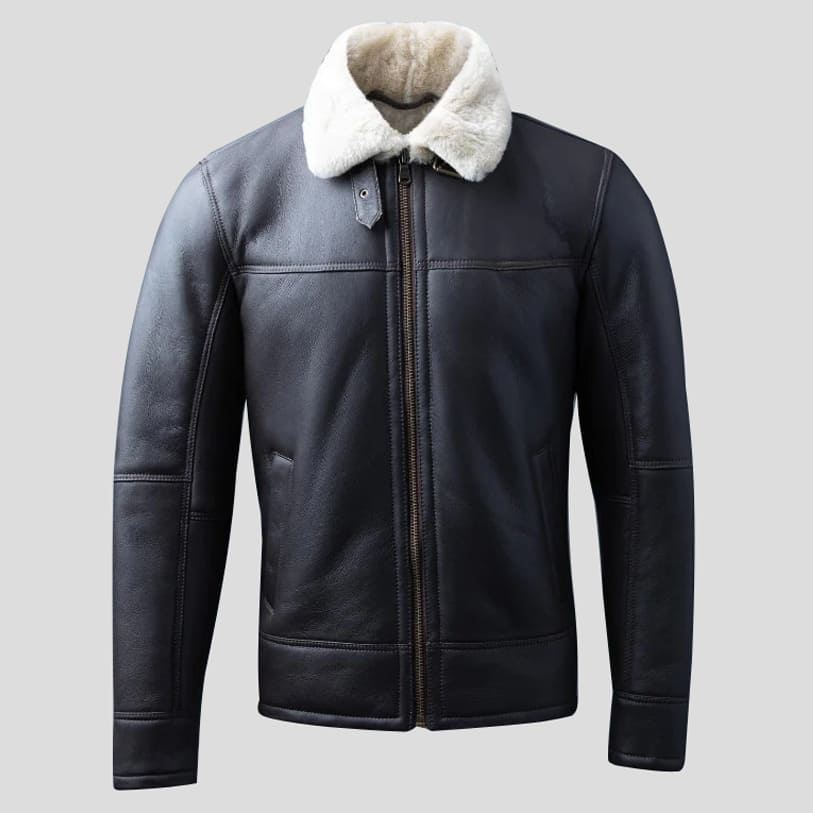 Men's Flying Sheepskin Shearling Leather Jacket - AMSEL LEATHERS