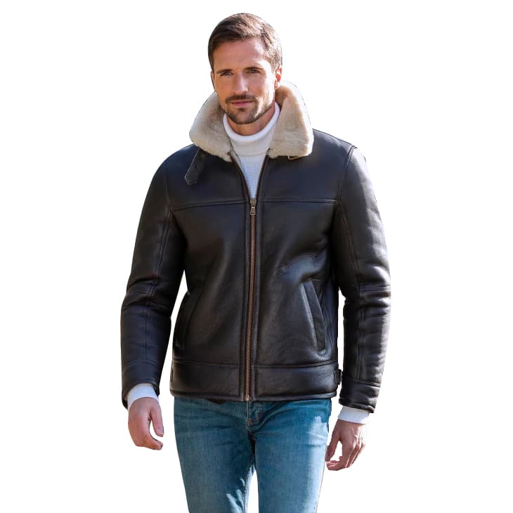 Men's Flying Sheepskin Shearling Leather Jacket - AMSEL LEATHERS