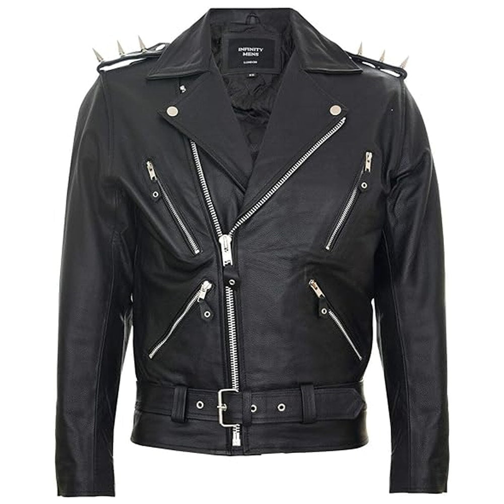 Men's Fringe Leather Motorcycle Jacket - AMSEL LEATHERS