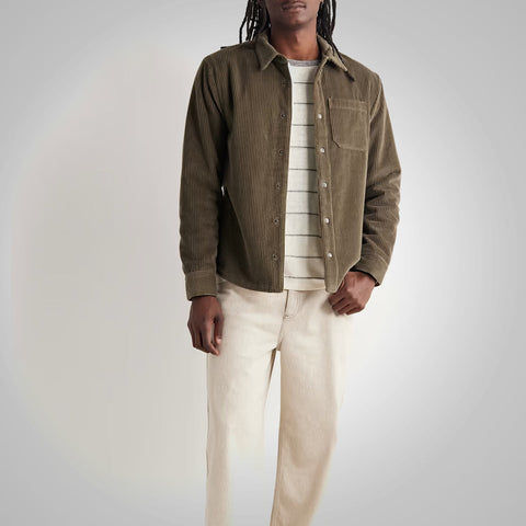 Men’s Khaki Corduroy Shearling Jacket