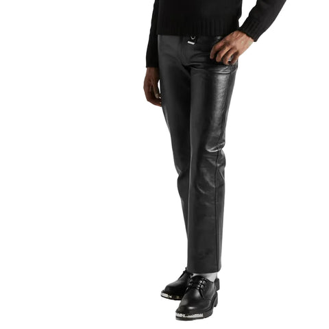 Men's Black Leather Pants – Lennox