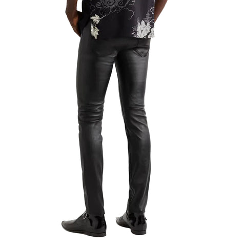 Men's Black Sheepskin Leather Pants – Armand