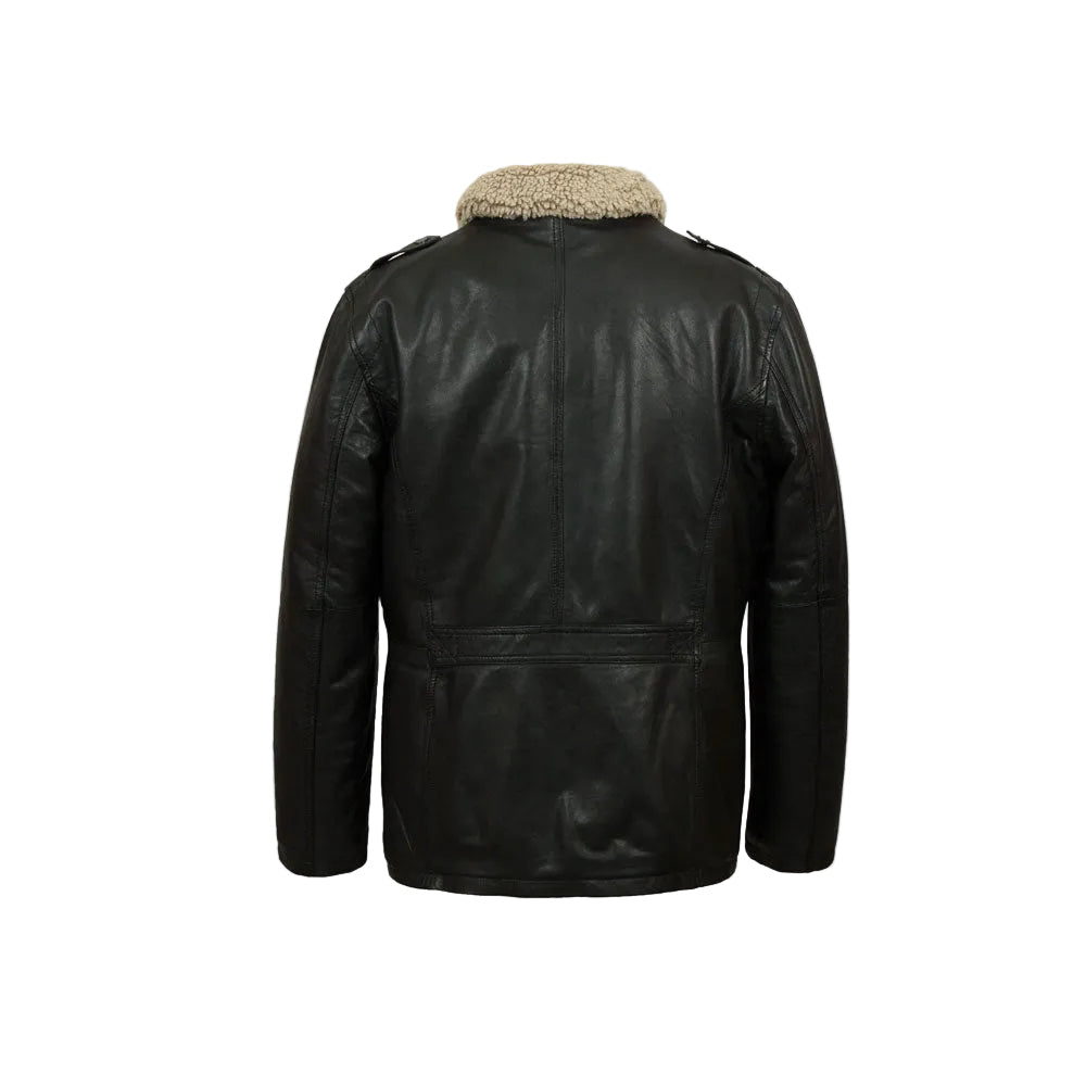 Mens Black Sheep Nappa Leather Coat