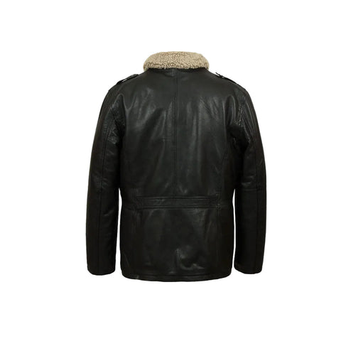 Mens Black Sheep Nappa Leather Coat