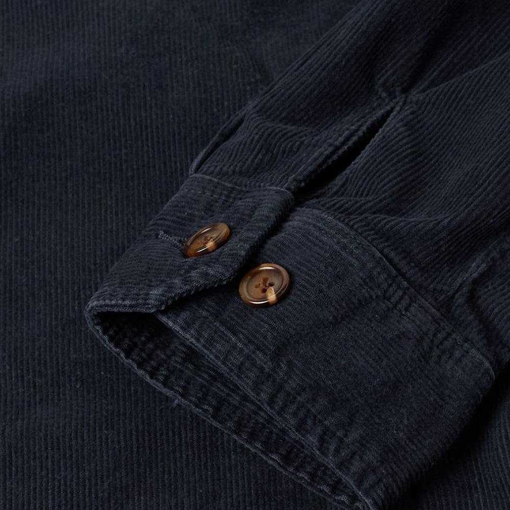 Mens Blue Cotton Blend Corduroy Jacket