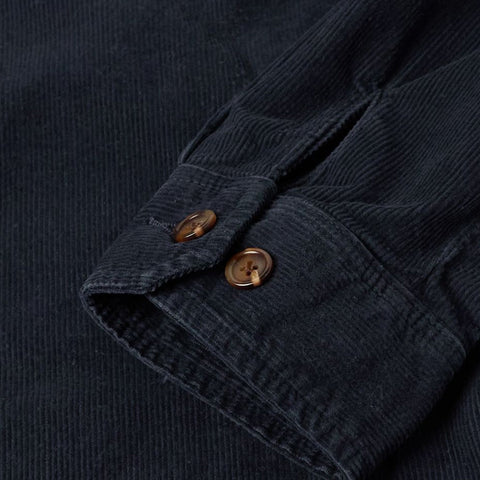 Mens Blue Cotton Blend Corduroy Jacket
