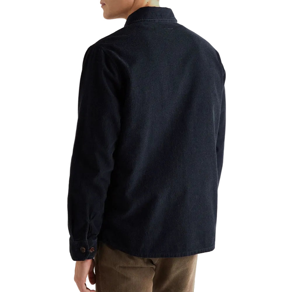 Mens Blue Cotton Blend Corduroy Jacket