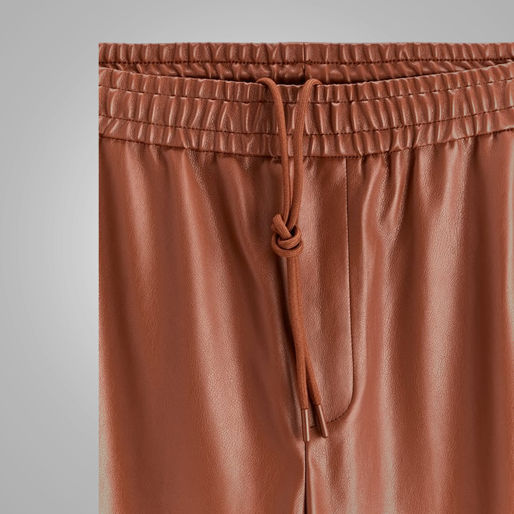 men's brown sheepskin leather pants adler side angle