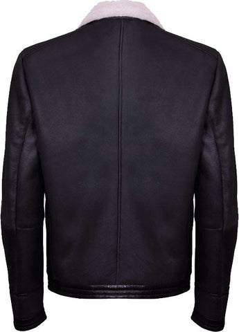 Mens Brown Soft Aviator Leather Jacket With Fur