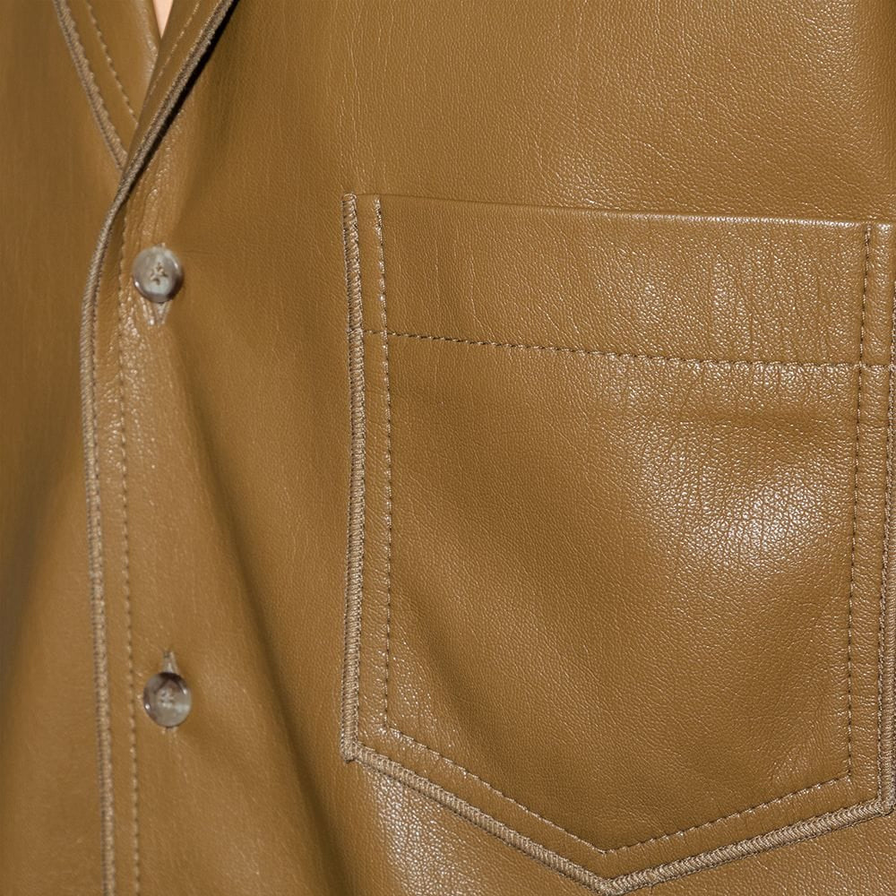 men's black leather shirt henrik texture detail