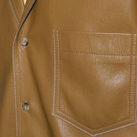 men's black leather shirt henrik texture detail