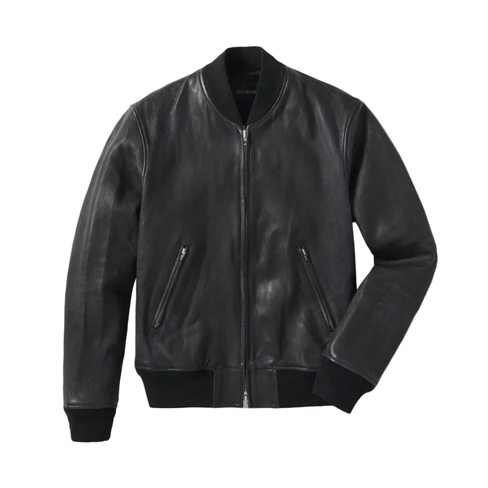 Mens Military A-1 Pilot Leather Bomber Jacket