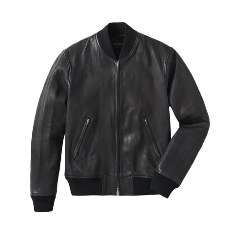 Mens Military A-1 Pilot Leather Bomber Jacket