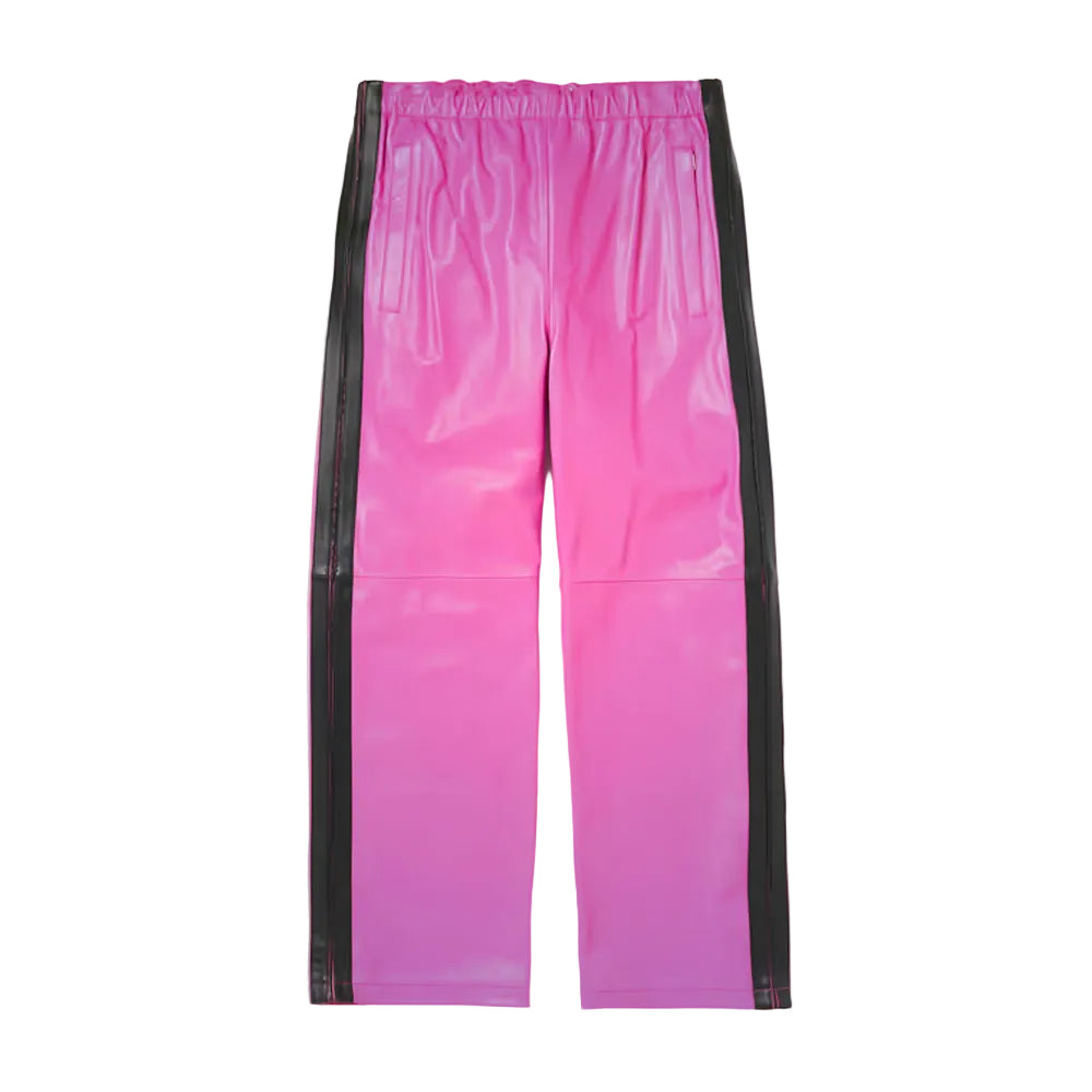 men's pink sheepskin leather pants marek front view