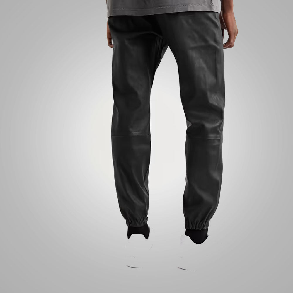 Mens New Style Black Sheep Skin Leather Pant