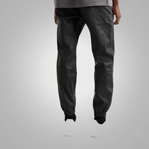 Mens New Style Black Sheep Skin Leather Pant