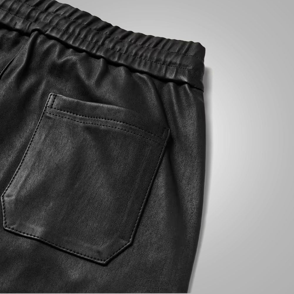 Mens New Style Black Sheep Skin Leather Pant