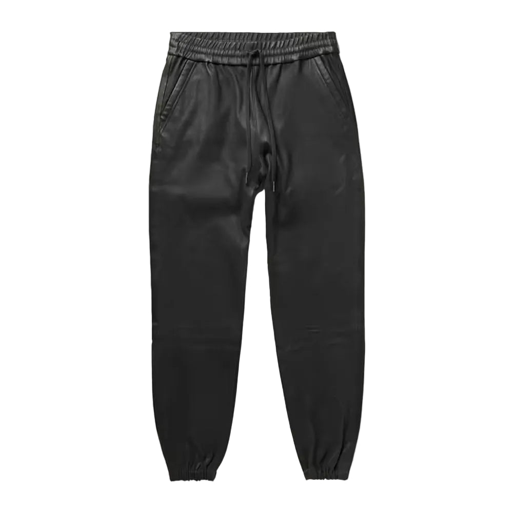 Mens New Style Black Sheep Skin Leather Pant