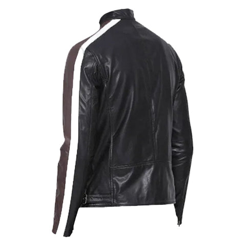 Multi Color Goat Leather Fashion Biker Jacket for Men