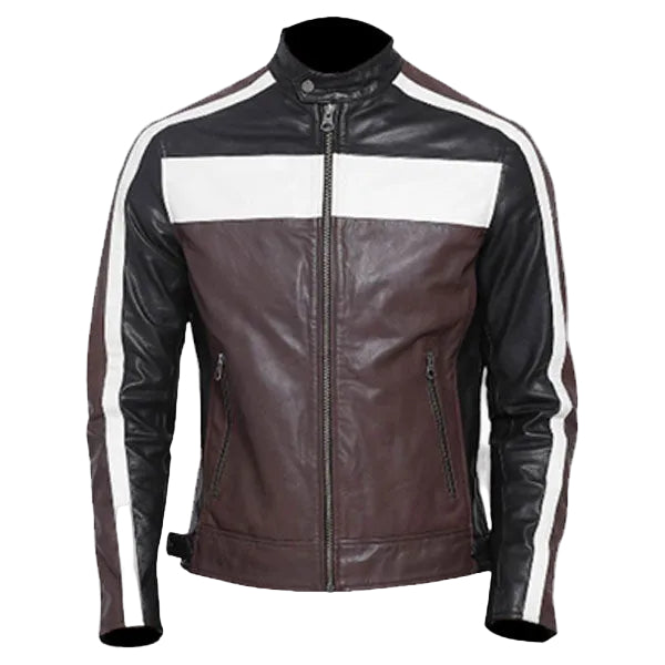 Multi Color Goat Leather Fashion Biker Jacket for Men
