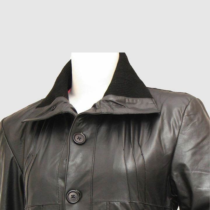 New Look Women's Black Leather Bomber Jacket - AMSEL LEATHERS