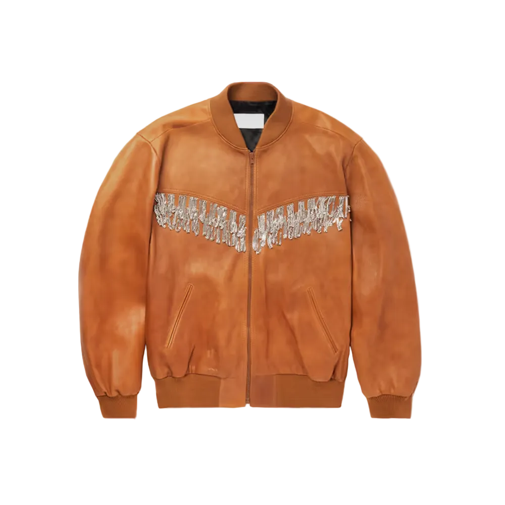 New Brown Cowboy Style Fringes Suede Sheepskin Leather Western Jacket For Men