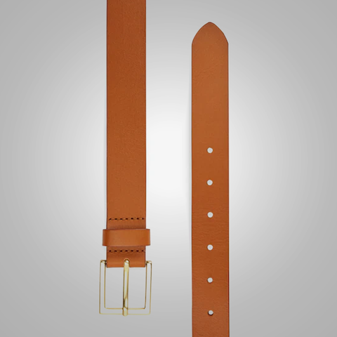 New Leather Jeans Belt in Brown Genuine Handmade Lambskin Leather Belt