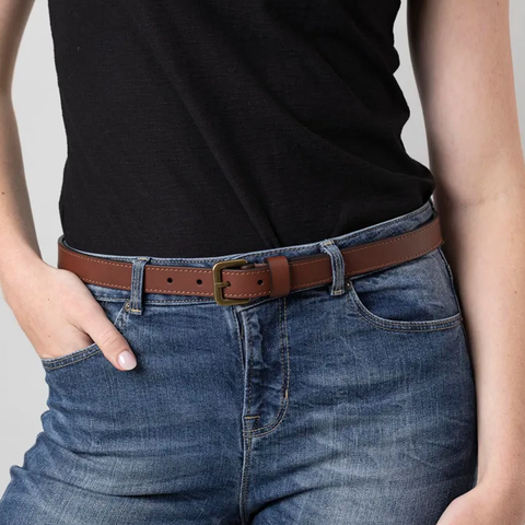 New Women Genuine Keswick Leather Belt in Tan