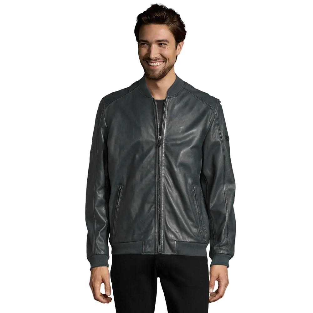 Noch Black Bomber Leather Jacket