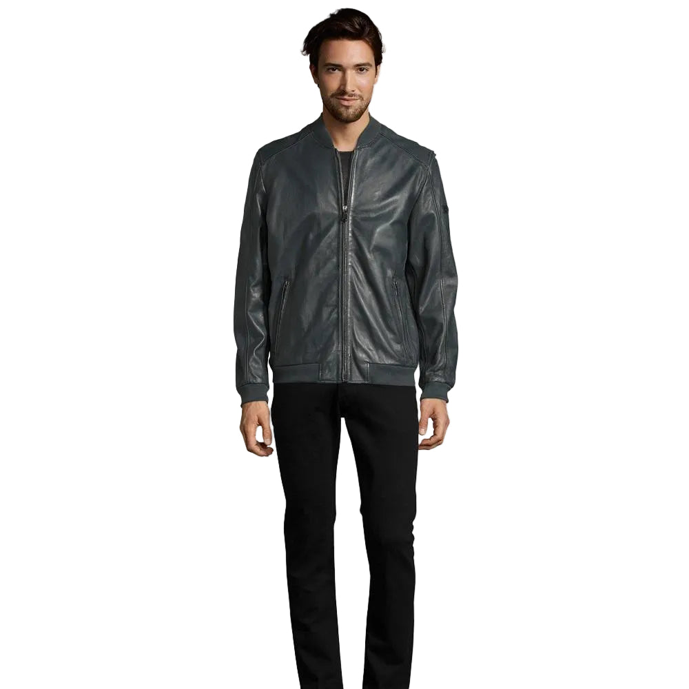 Noch Black Bomber Leather Jacket