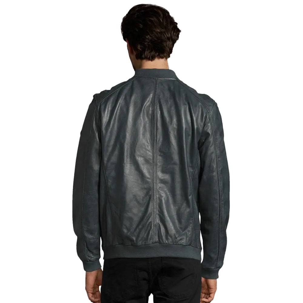 Noch Black Bomber Leather Jacket