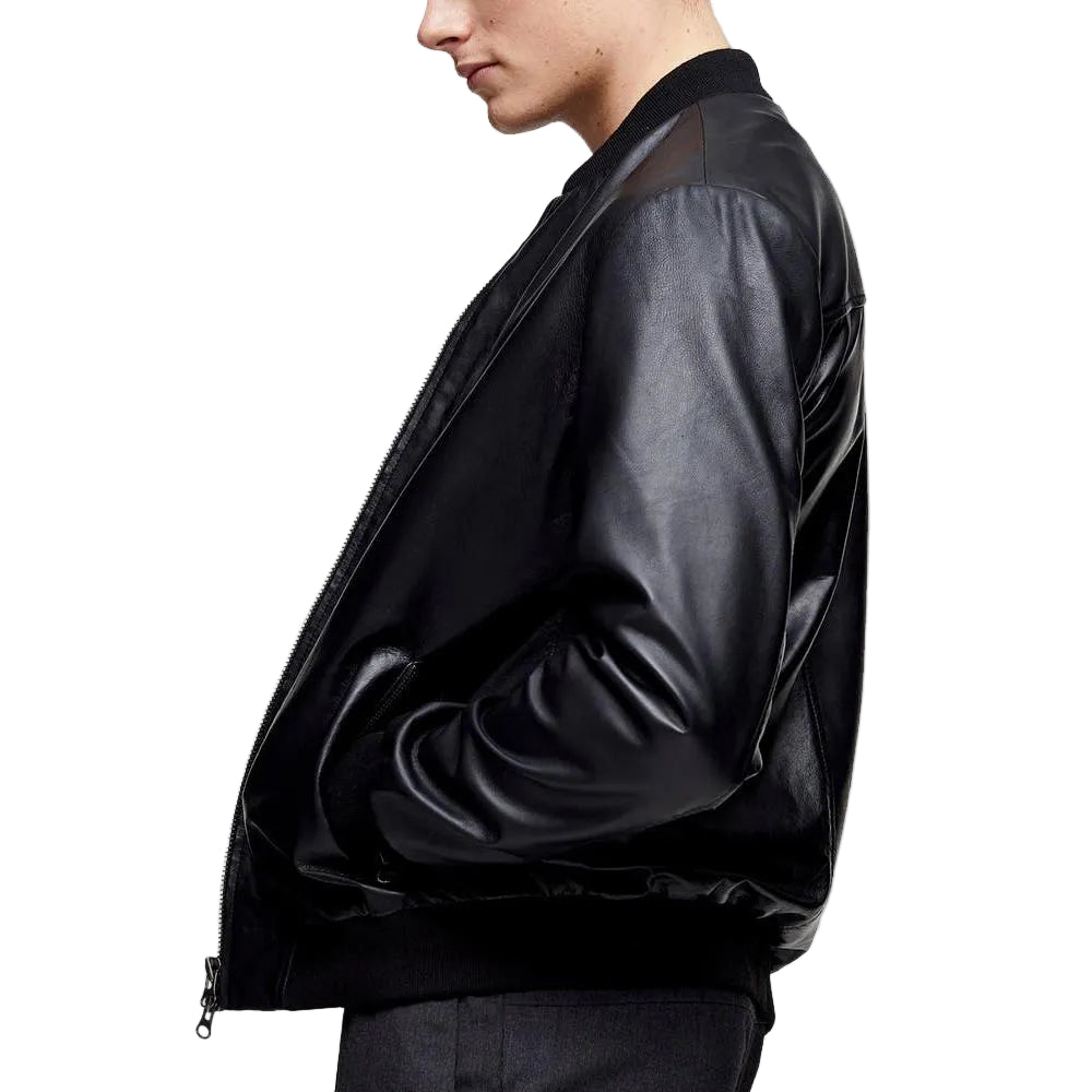 Oliver Black Bomber Leather Jacket