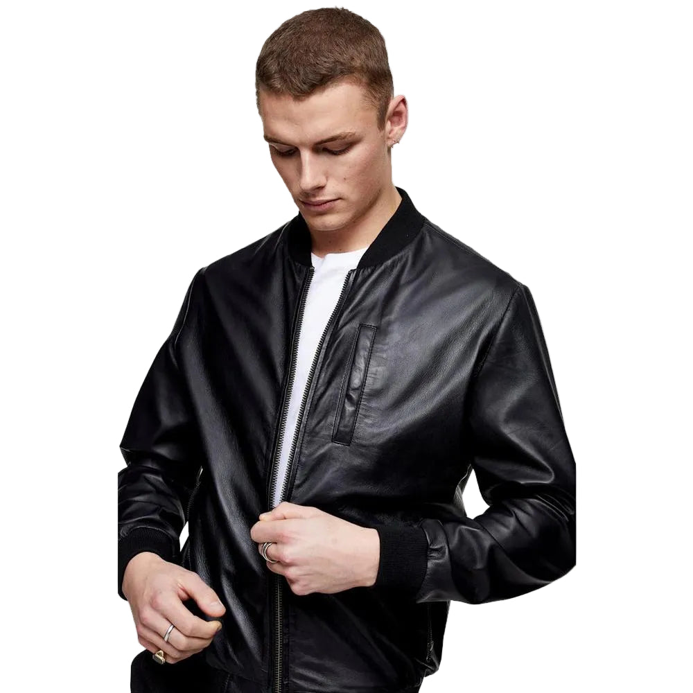 Oliver Black Bomber Leather Jacket