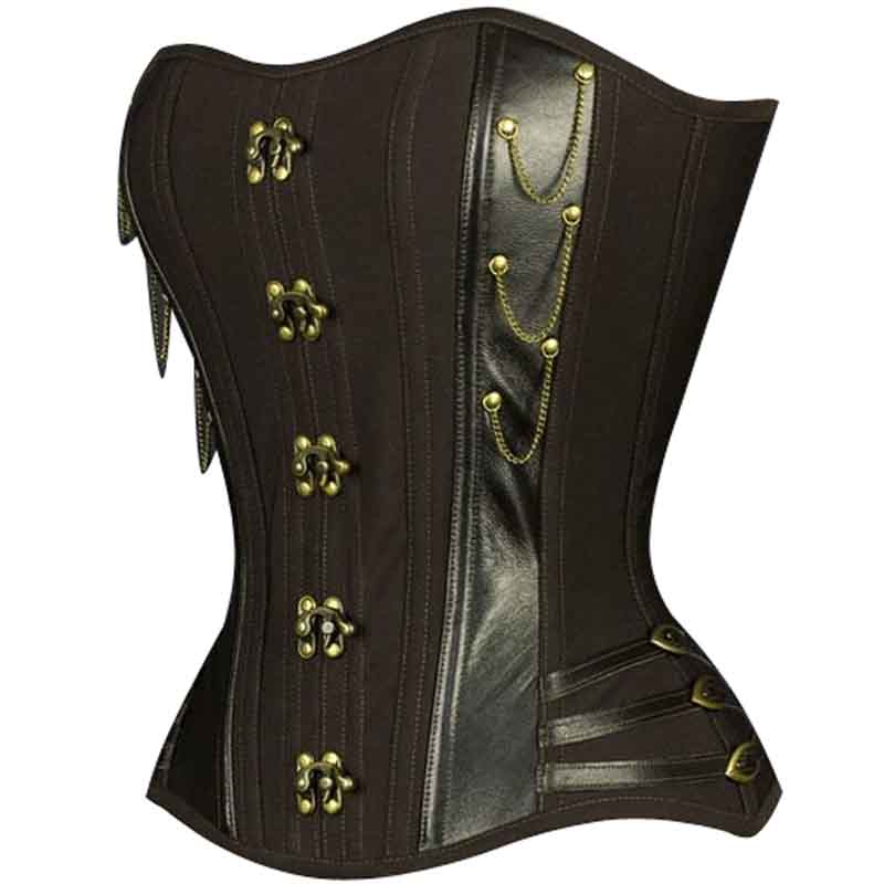 Overbust Corset Genuine Leather Corset - AMSEL LEATHERS