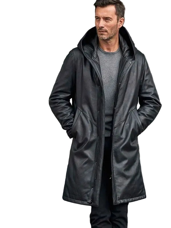 Overcoat Warm Down Jacket Black Leather Parkas Oversize Winter Outwear